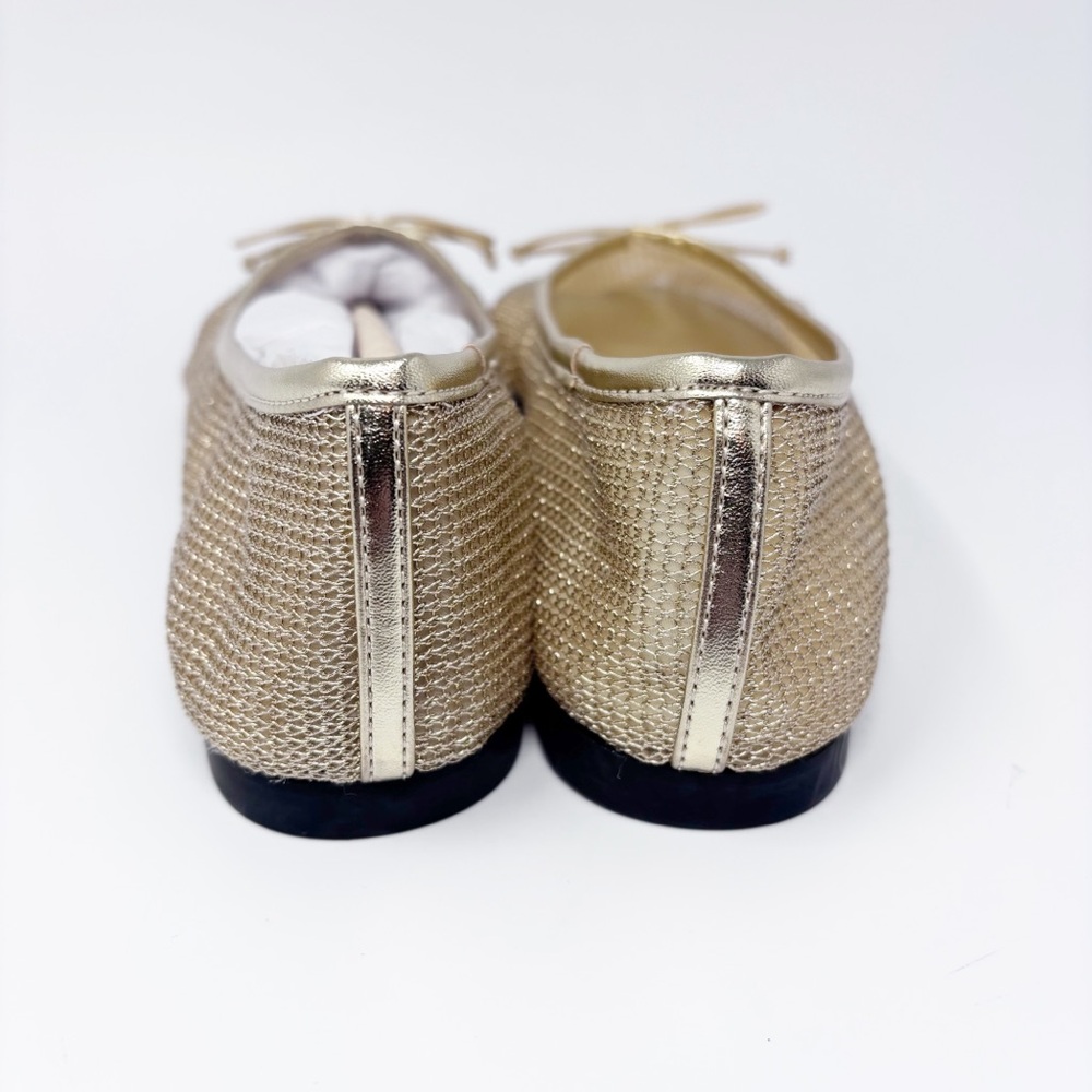 Mango Gold Mesh Ballet Flats 7.5 - Picture 4 of 7